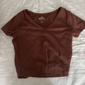 Brown Hollister v-neck shirt
